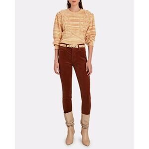 MOTHER Women's The Stunner Ankle Fray Corduroy Pants Brown 1941-618 NEW~ Size 24